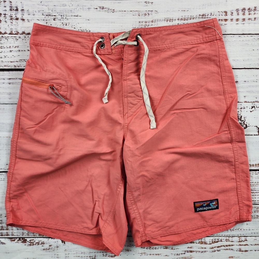 Patagonia Scallop Hem Wavefarer Board Shorts Mens 29 Coral Pink Trunks 86731